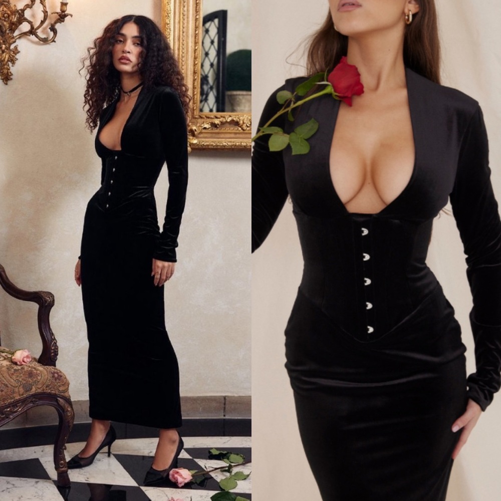 House of CB Arabella Velvet Corset Dress